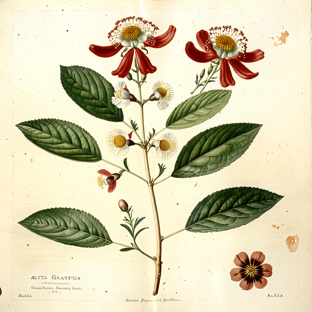Ilustración botánica de Abuta grandifolia