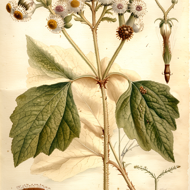 Ilustración botánica de Ageratina pichinchensis