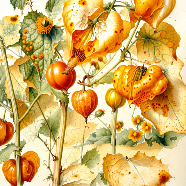 Ilustración botánica de Physalis peruviana