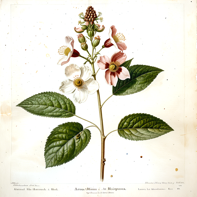 Ilustración botánica de Anemopaegma mirandum