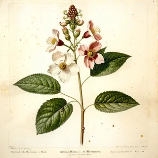 Ilustración botánica de Catuaba verdadeira