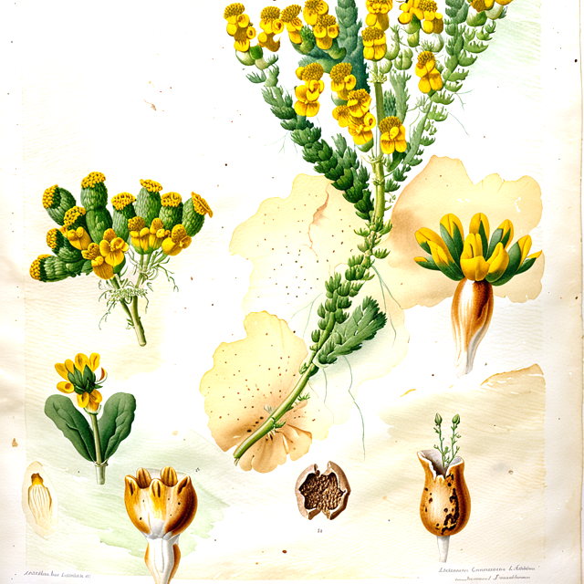 Ilustración botánica de Azorella compacta