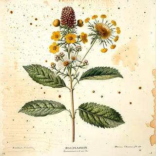 Ilustración botánica de Carqueja