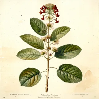 Ilustración botánica de Capirona