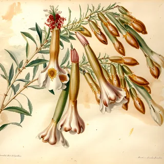 Ilustración botánica de Cantuta