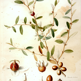 Ilustración botánica de Chaparro amargoso
