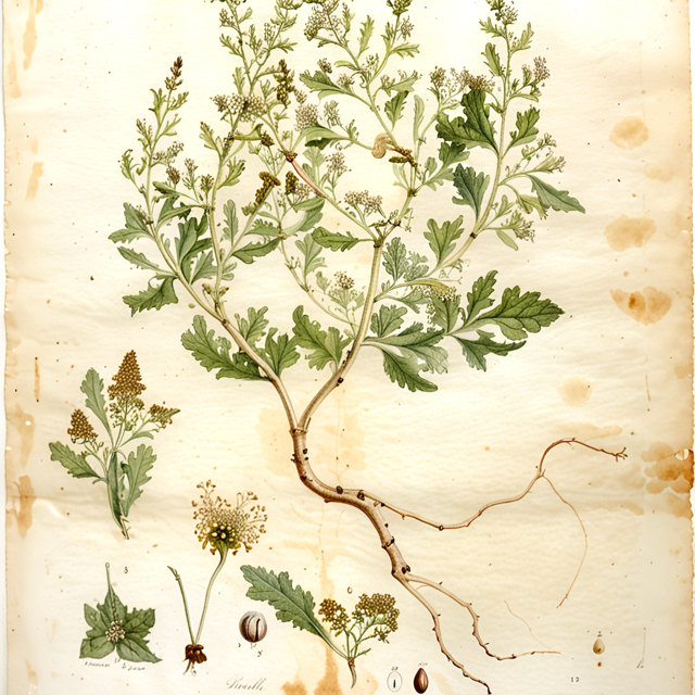 Ilustración botánica de Chenopodium graveolens