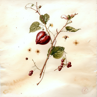 Ilustración botánica de Pareira brava