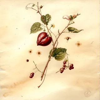 Ilustración botánica de Pareira brava