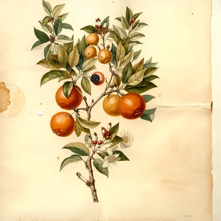 Ilustración botánica de Naranja