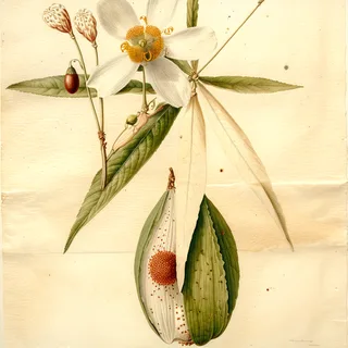 Ilustración botánica de Pochote