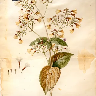 Ilustración botánica de Collinsonia canadensis