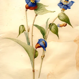 Ilustración botánica de Hierba del pollo