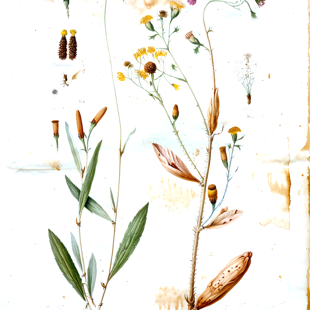 Ilustración botánica de Conyza bonariensis