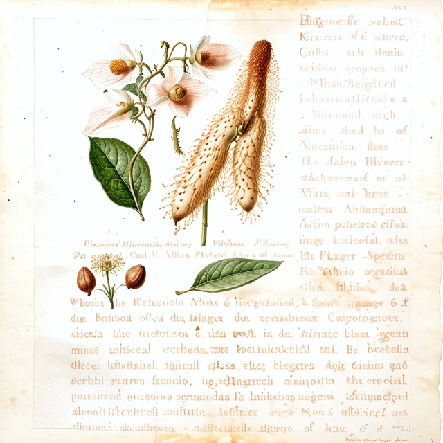 Ilustración botánica de Dioscorea villosa