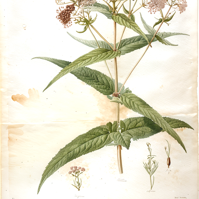 Ilustración botánica de Eupatorium perfoliatum