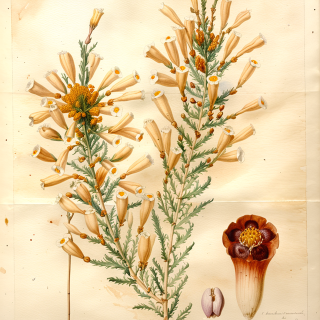 Ilustración botánica de Fabiana imbricata