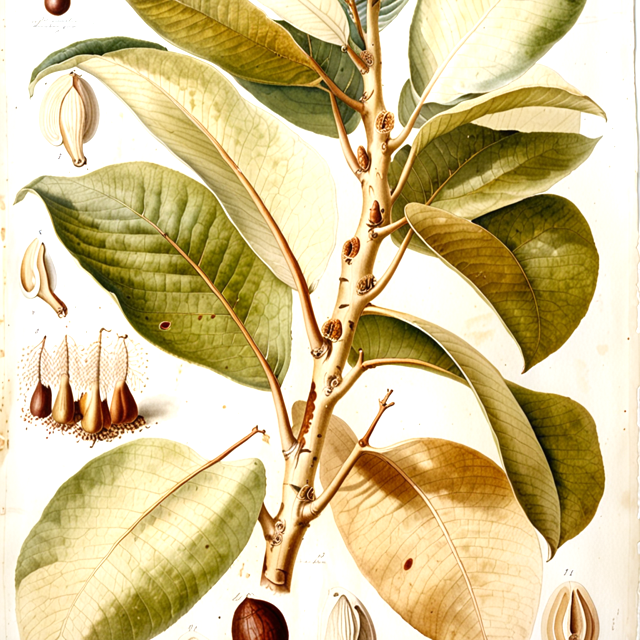 Ilustración botánica de Ficus insipida