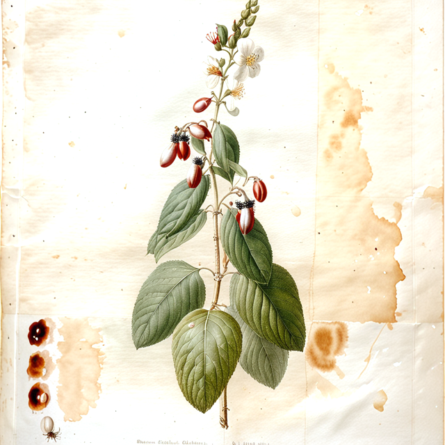 Ilustración botánica de Galphimia glauca