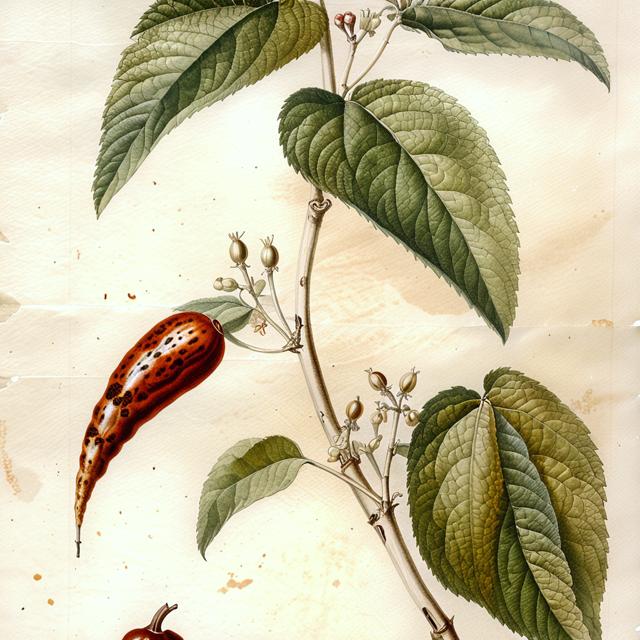 Ilustración botánica de Guazuma ulmifolia