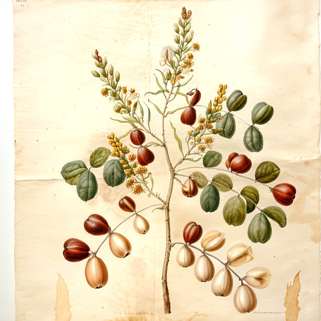 Ilustración botánica de Haematoxylum campechianum