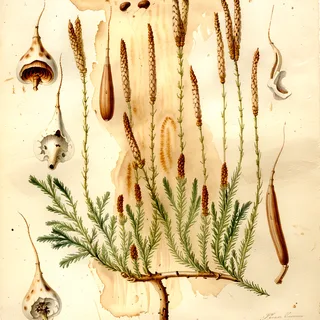 Ilustración botánica de Lycopodium clavatum