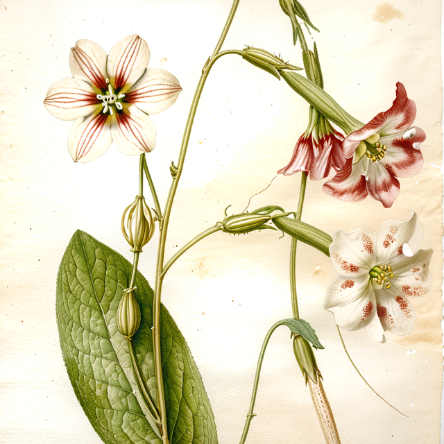 Ilustración botánica de Nicotiana undulata