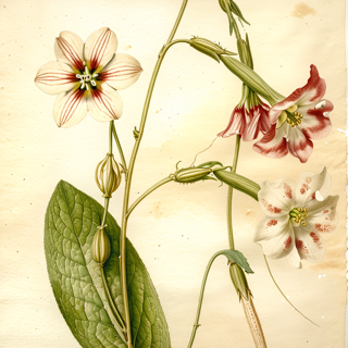 Ilustración botánica de Nicotiana undulata