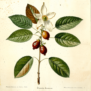 Ilustración botánica de Malagueta