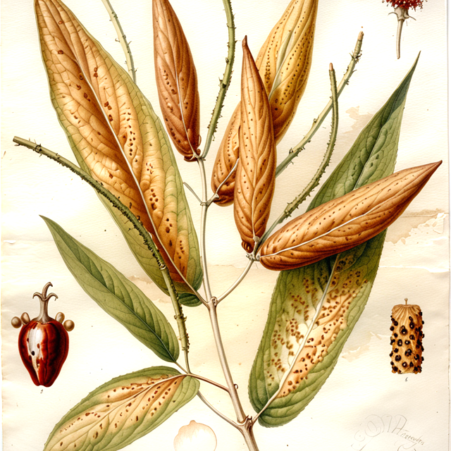 Ilustración botánica de Piper acutifolium