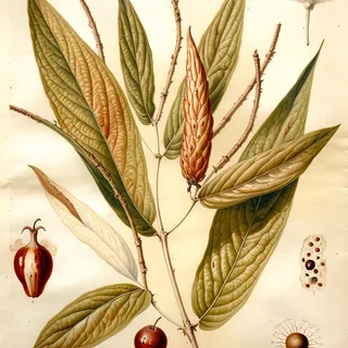 Ilustración botánica de Piper obliquum