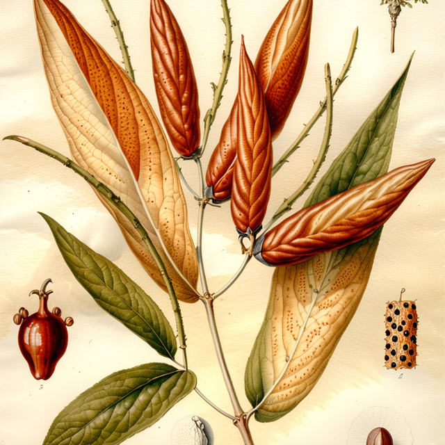 Ilustración botánica de Piper reticulatum