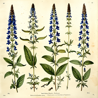 Ilustración botánica de Salvia
