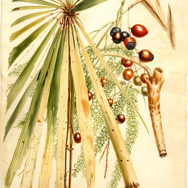 Ilustración botánica de Serenoa repens